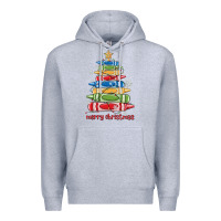 Heather Grey crayons tree christmas Premium Hoodie - MaliasSmallBusiness