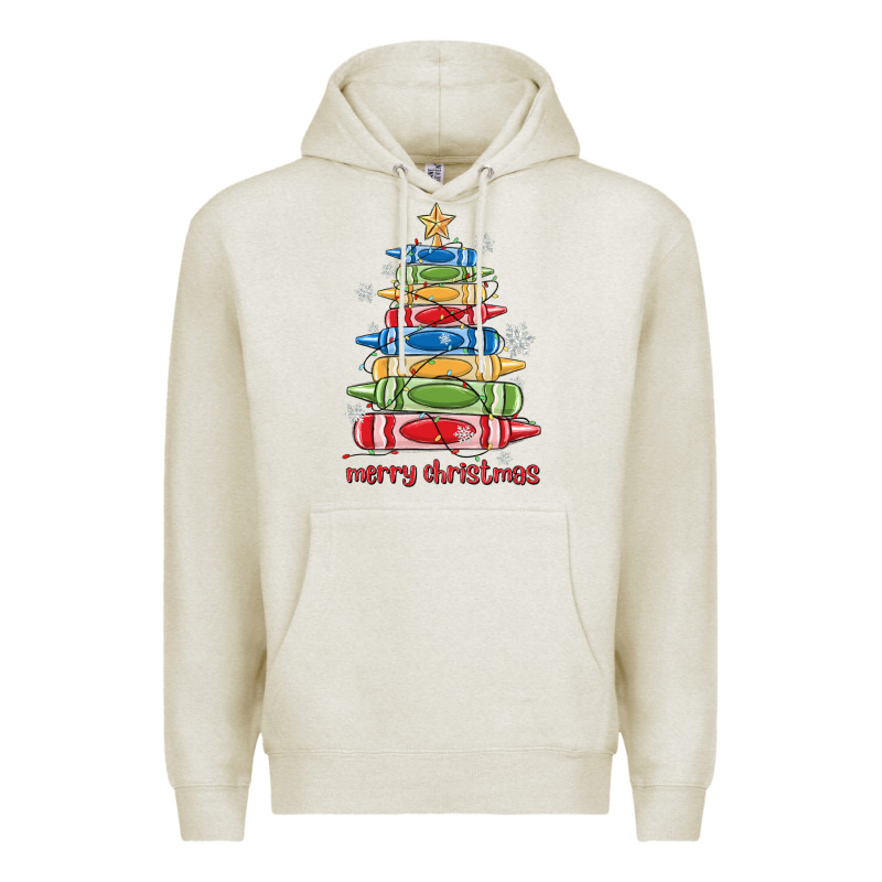 Crayons Tree Christmas Premium Hoodie by MaliasSmallBusiness | Teevron