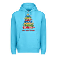 Ocean Blue crayons tree christmas Premium Hoodie - MaliasSmallBusiness