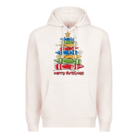 Pale Pink crayons tree christmas Premium Hoodie - MaliasSmallBusiness