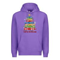 Purple crayons tree christmas Premium Hoodie - MaliasSmallBusiness