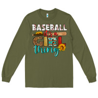 Army Green baseball it's a girl thing Long Sleeve Tee - HRA Design Shop