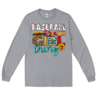 Heather Grey baseball it's a girl thing Long Sleeve Tee - HRA Design Shop
