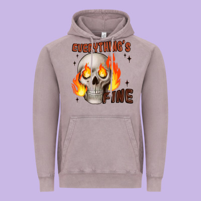 Everythings Fine Vintage Hoodie Designed By Jahusdesignshop