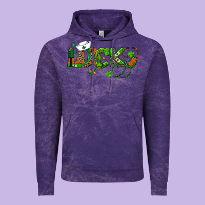 St Patricks Day Lucky Nurse Vintage Hoodie Designed By Ranaportraitstore