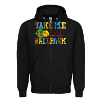 Black take me to the ballpark softball Zipper Hoodie - AdoDesignShop
