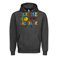 Charcoal Heather take me to the ballpark softball Zipper Hoodie - AdoDesignShop