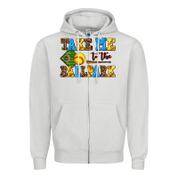 Dove Grey take me to the ballpark softball Zipper Hoodie - AdoDesignShop
