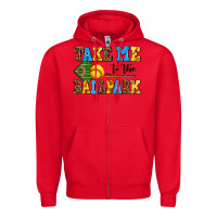 Red take me to the ballpark softball Zipper Hoodie - AdoDesignShop