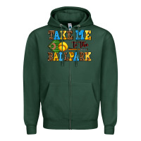 Sports Green take me to the ballpark softball Zipper Hoodie - AdoDesignShop