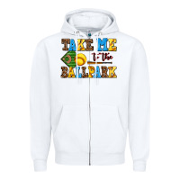 White take me to the ballpark softball Zipper Hoodie - AdoDesignShop