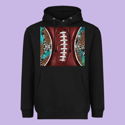 Western Pattern And American Football Heavyweight Hoodie Designed By Barkaloodesign