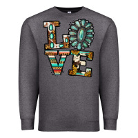 Charcoal Heather Turquoise Love Premium Sweatshirt - Jasminsmagicworld