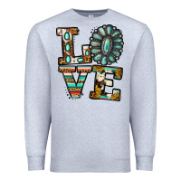 Heather Grey Turquoise Love Premium Sweatshirt - Jasminsmagicworld