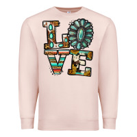 Pale Pink Turquoise Love Premium Sweatshirt - Jasminsmagicworld