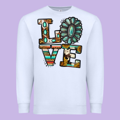 Turquoise Love Premium Sweatshirt Designed By Jasminsmagicworld