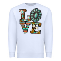 White Turquoise Love Premium Sweatshirt - Jasminsmagicworld