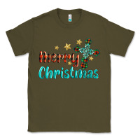 Army Green merry christmas turquoise gemstones cross Classic Tee - BarkalooDesign