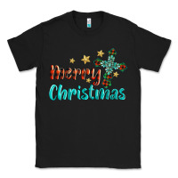 Black merry christmas turquoise gemstones cross Classic Tee - BarkalooDesign
