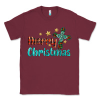 Burgundy merry christmas turquoise gemstones cross Classic Tee - BarkalooDesign