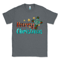 Charcoal Heather merry christmas turquoise gemstones cross Classic Tee - BarkalooDesign