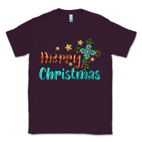 Plum merry christmas turquoise gemstones cross Classic Tee - BarkalooDesign