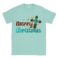 Seafoam merry christmas turquoise gemstones cross Classic Tee - BarkalooDesign