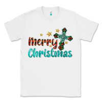 White merry christmas turquoise gemstones cross Classic Tee - BarkalooDesign