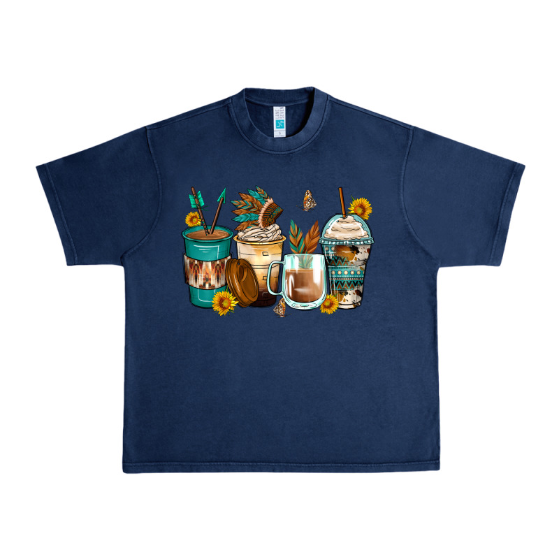 Indian Headdress Coffee Cups Urban Heavy Tee by Zillion Design Studio | Teevron