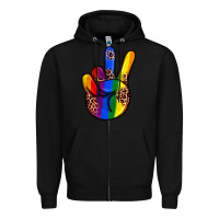 Black pride leopard peace hand Zipper Hoodie - JahusDesignShop