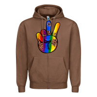 Chestnut pride leopard peace hand Zipper Hoodie - JahusDesignShop