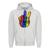 Pride Leopard Peace Hand Zipper Hoodie | Teevron