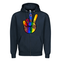 Navy pride leopard peace hand Zipper Hoodie - JahusDesignShop