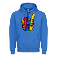 True Royal pride leopard peace hand Zipper Hoodie - JahusDesignShop