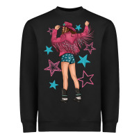 Western Pink With Stars And Cowgirl Heavyweight Sweatshirt | Teevron
