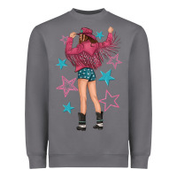 Storm western pink with stars and cowgirl Heavyweight Sweatshirt - texasbilliewilder
