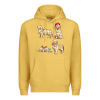 Antique Gold christmas dogs Premium Hoodie - MaliasSmallBusiness