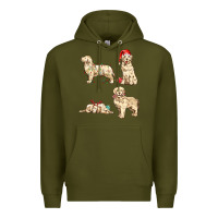 Army Green christmas dogs Premium Hoodie - MaliasSmallBusiness