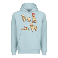 Blue Mist christmas dogs Premium Hoodie - MaliasSmallBusiness