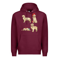 Burgundy christmas dogs Premium Hoodie - MaliasSmallBusiness