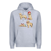 Heather Grey christmas dogs Premium Hoodie - MaliasSmallBusiness