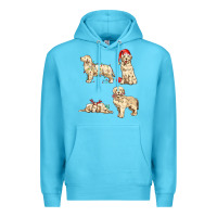 Ocean Blue christmas dogs Premium Hoodie - MaliasSmallBusiness