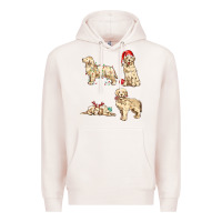 Pale Pink christmas dogs Premium Hoodie - MaliasSmallBusiness