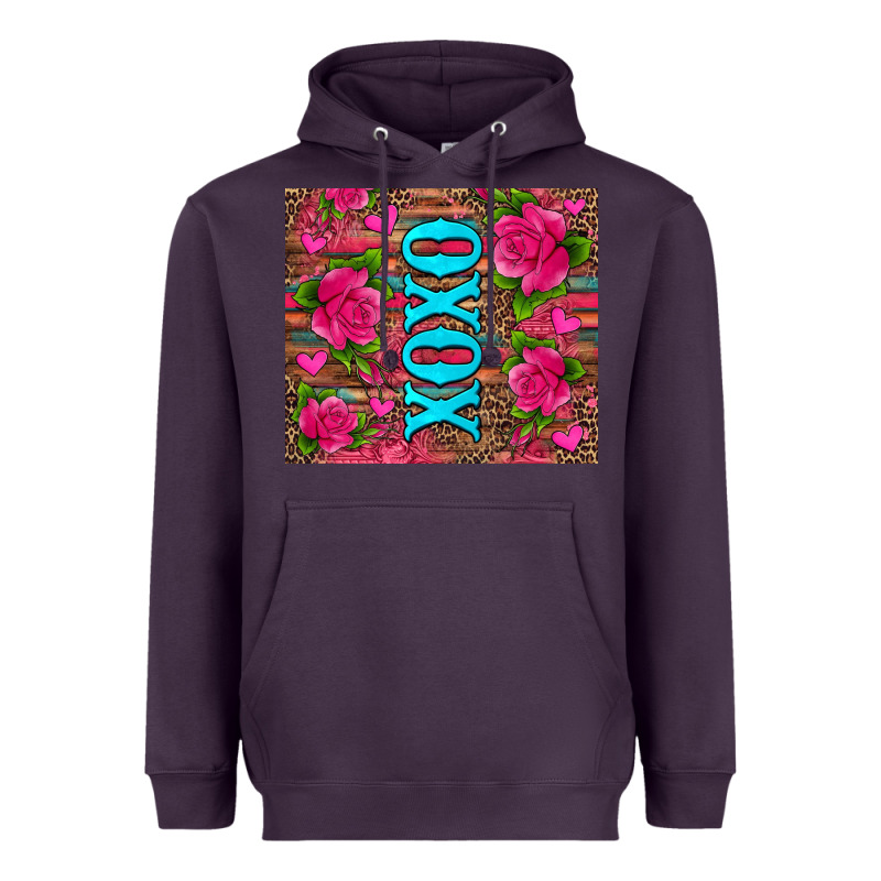 Xoxo Valentine's Day Pink Roses And Hearts Heavyweight Hoodie by Jasminsmagicworld | Teevron