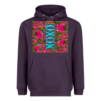 Plum xoxo valentine's day pink roses and hearts Heavyweight Hoodie - Jasminsmagicworld