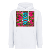 White xoxo valentine's day pink roses and hearts Heavyweight Hoodie - Jasminsmagicworld
