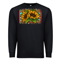 Black Sunflower With Serape Background Premium Sweatshirt - Jasminsmagicworld