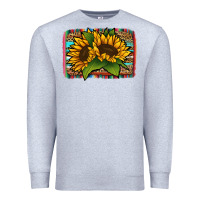 Heather Grey Sunflower With Serape Background Premium Sweatshirt - Jasminsmagicworld