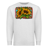 Oatmeal Heather Sunflower With Serape Background Premium Sweatshirt - Jasminsmagicworld