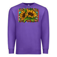 Purple Sunflower With Serape Background Premium Sweatshirt - Jasminsmagicworld